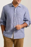 Tommy Bahama Paradise Breezer Linen Shirt In Blue