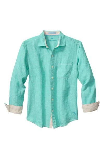 Tommy Bahama Paradise Breezer Linen Shirt In Kohala Teal