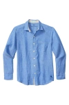 Tommy Bahama Paradise Breezer Linen Shirt In Victoria Blue