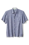 Tommy Bahama Paradise Breezer Short Sleeve Linen Button-up Shirt In Blue