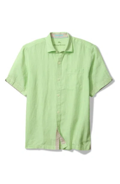 Tommy Bahama Paradise Breezer Short Sleeve Linen Button-up Shirt In Glowing Green
