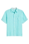 Tommy Bahama Paradise Breezer Short Sleeve Linen Button-up Shirt In Blue
