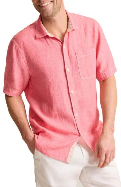 Tommy Bahama Paradise Breezer Short Sleeve Linen Button-up Shirt In Paradise Pink