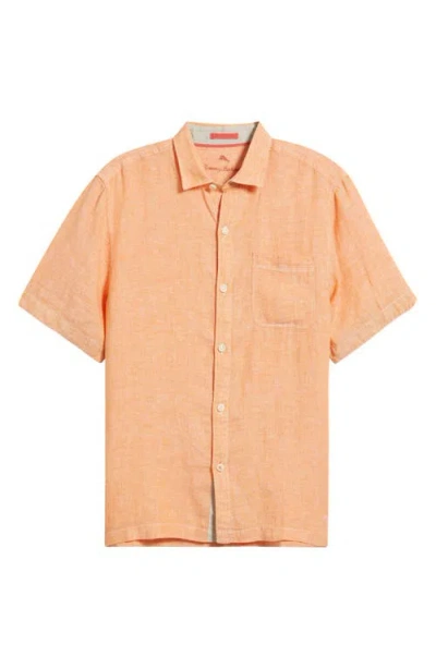 Tommy Bahama Paradise Breezer Short Sleeve Linen Button-up Shirt In Pink