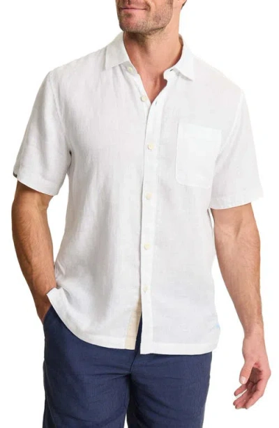 Tommy Bahama Paradise Breezer Short Sleeve Linen Button-up Shirt In White