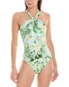 Tommy Bahama Paradise Fronds High-neck One-piece In Green