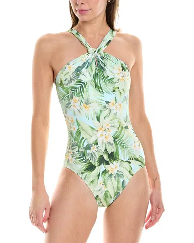 Tommy Bahama Paradise Fronds High-neck One-piece In Green