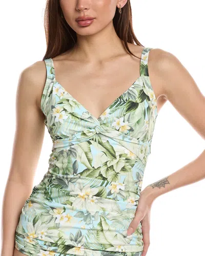 Tommy Bahama Paradise Fronds Reversible Tankini Top In Green