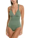 Tommy Bahama Paradise Fronds V-neck One-piece In Green