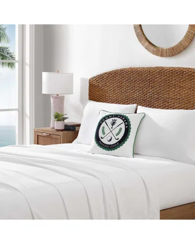 Tommy Bahama Paradise League Solid Cotton Percale Decorative Pillow In White