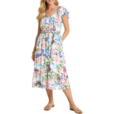 Tommy Bahama Paradise Shores Cotton Blend Midi Dress In Multi
