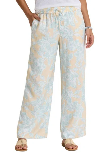 Tommy Bahama Paradiso Petals Linen Easy Pants In White Rock