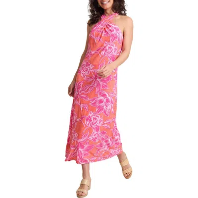 Tommy Bahama Paradiso Petals Sleeveless Maxi Dress In Dark Coral