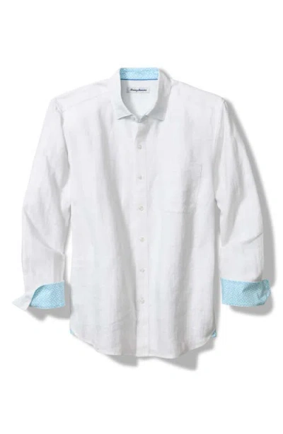 Tommy Bahama Paradiso Plaid Linen Button-up Shirt In White