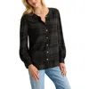 Tommy Bahama Pearl Beach Plaid Flannel Button-up Shirt In Black