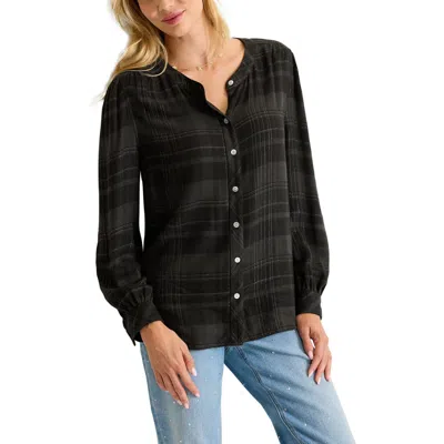 Tommy Bahama Pearl Beach Plaid Flannel Button-up Shirt In Black
