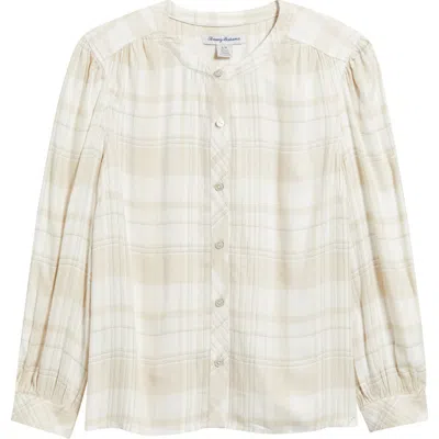 Tommy Bahama Pearl Beach Plaid Flannel Button-up Shirt In White
