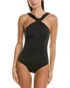 Tommy Bahama Pearl High Neck One-piece In Black