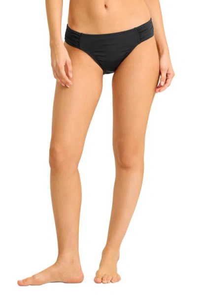 Tommy Bahama Pearl Hipster Upf 50+ Bikini Bottoms In Black