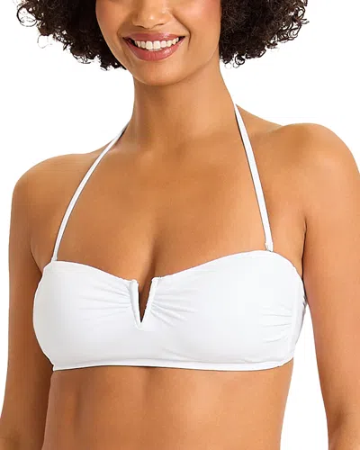 Tommy Bahama Pearl Notched Front Bandeau Top In White