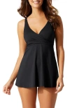 Tommy Bahama Pearl One-piece Swim Dress In Black