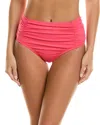 Tommy Bahama Pearl Shirred High-waist Bikini Bottom In Pink
