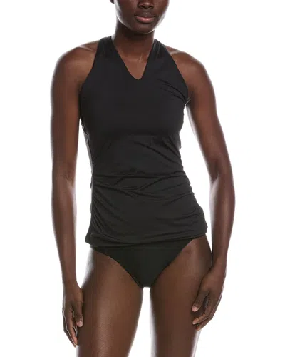 Tommy Bahama Pearl Twist High Neck Tankini In Black