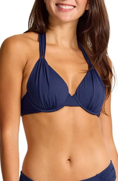 Tommy Bahama Pearl Underwire Halter Bikini Top In Blue