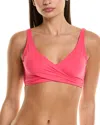 Tommy Bahama Pearl Underwire Wrap Front Bra Bikini Top In Pink