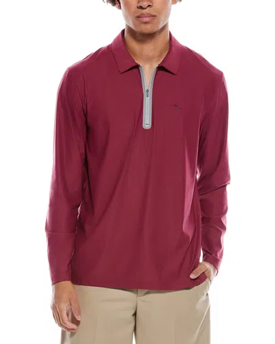 Tommy Bahama Pebble Coast Zip Polo Pullover In Red