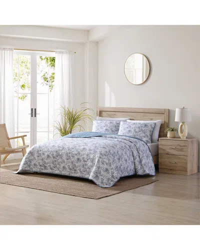 TOMMY BAHAMA TOMMY BAHAMA PEN & INK PALM REVERSIBLE QUILT SET