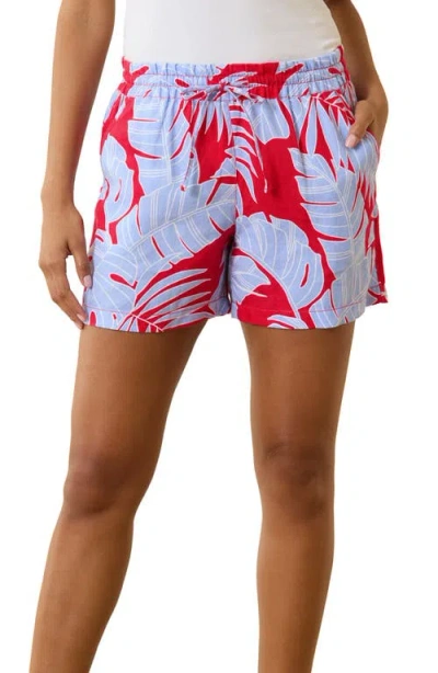 Tommy Bahama Peninsula Palms Drawstring Shorts In Red