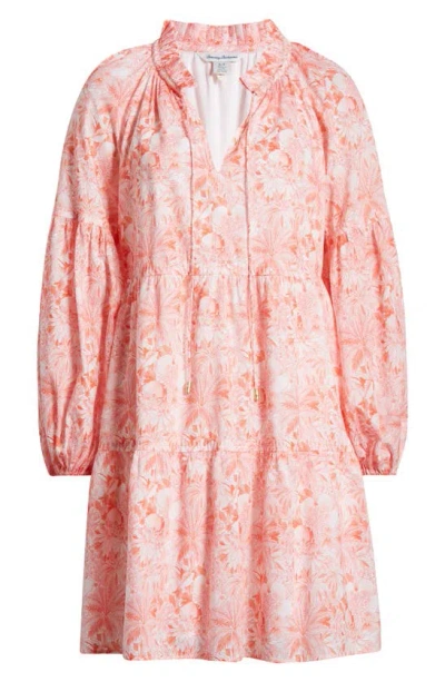 Tommy Bahama Petit Palma Long Sleeve Cotton Blend Dress In Paradise Pink