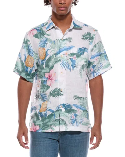 Tommy Bahama Pineapple Petals Linen Camp Shirt In White