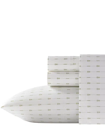 Tommy Bahama Pineapple Pinstripe Sheet Set In Gray