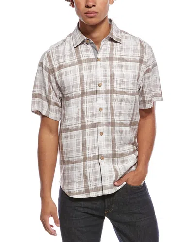 Tommy Bahama Plaid About You Silk Camp Shirt In Brown