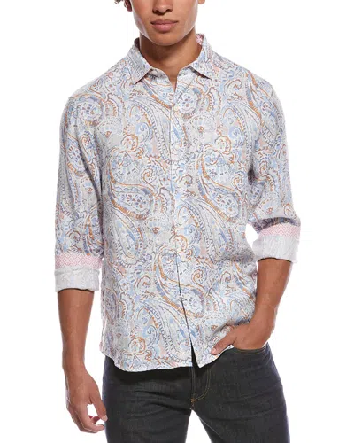 Tommy Bahama Playa Blanca Paisley Linen Shirt In Gray