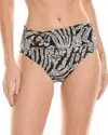 Tommy Bahama Playa Brava High-waist Ring Bikini Bottom In Black