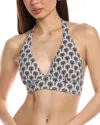 Tommy Bahama Playa Brava Reversible Halter Bikini Top In Black