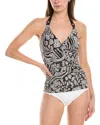 Tommy Bahama Playa Brava Reversible Ring Tankini Top In Black