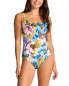 Tommy Bahama Playa Marbella Reversible Tank One Piece Swimsuit In Blue