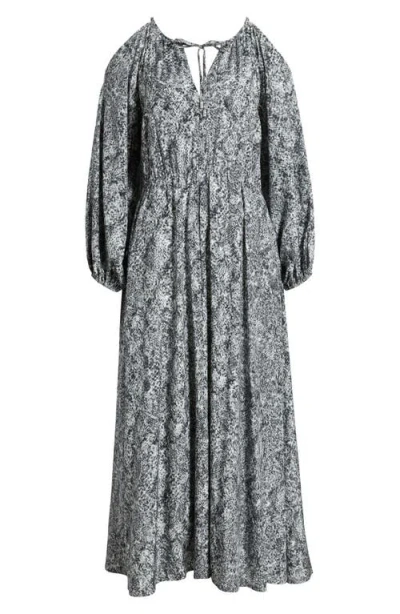 Tommy Bahama Playa Python Long Sleeve Maxi Dress In Shadow