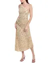 Tommy Bahama Playa Python Print Asymmetric One-shoulder Midi Dress In Grey
