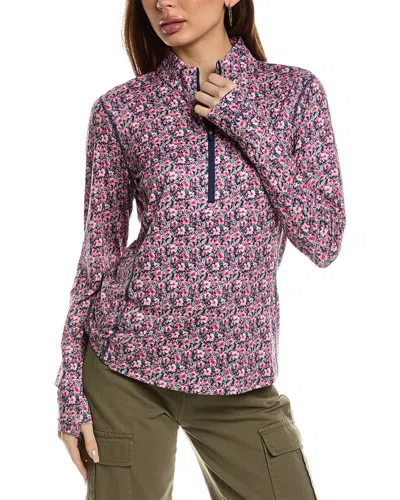 Tommy Bahama Playa Vista Pretty Petals 1/2-zip Pullover In Blue