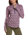 Tommy Bahama Playa Vista Pretty Petals 1/2-zip Pullover In Blue