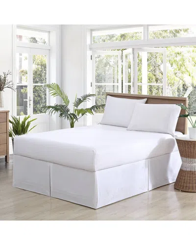 Tommy Bahama Pleated Solid White Bed Skirt