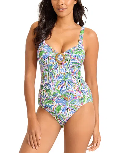 Tommy Bahama Poolside Palms One Piece Swimsuit In Multi