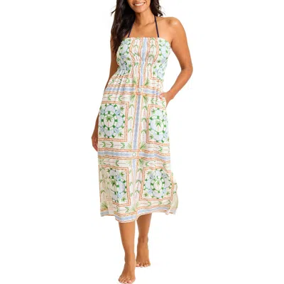 Tommy Bahama Poolside Palms Strapless Cover-up Dress In White