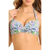 Tommy Bahama Poolside Palms Underwire Halter Bikini Top In Blue