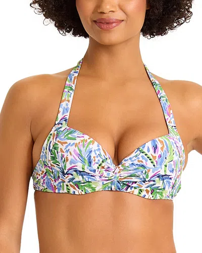 Tommy Bahama Poolside Palms Underwire Halter Bikini Top In Multi